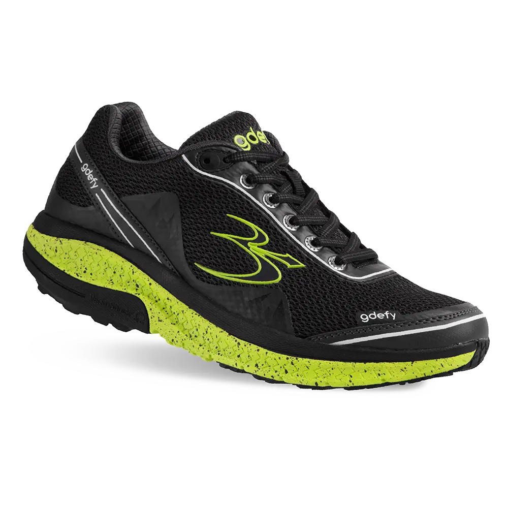 Gravity Defyer Re-Defy Women's Mightywalk Athletic Shoes Black Lime - YB9024FLG