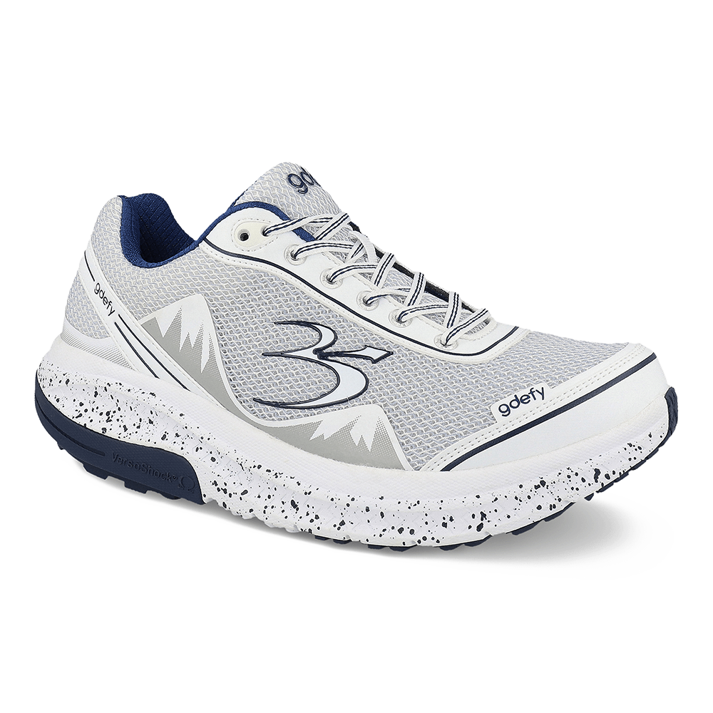 Gravity Defyer Re-Defy Men's Mighty Walk Athletic Shoe White Navy - YB9024MWS