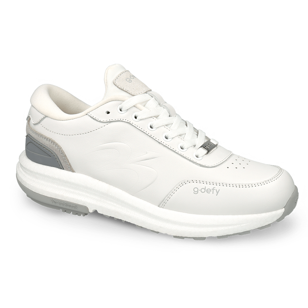 Gravity Defyer Re-Defy Women's Starglide Leather Casual White Gray - YB9057FWG
