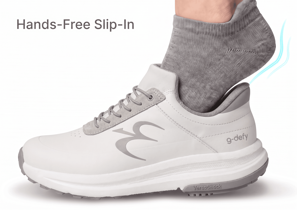 Gravity Defyer Men White QuantumWalk Slip-In Zero Hands