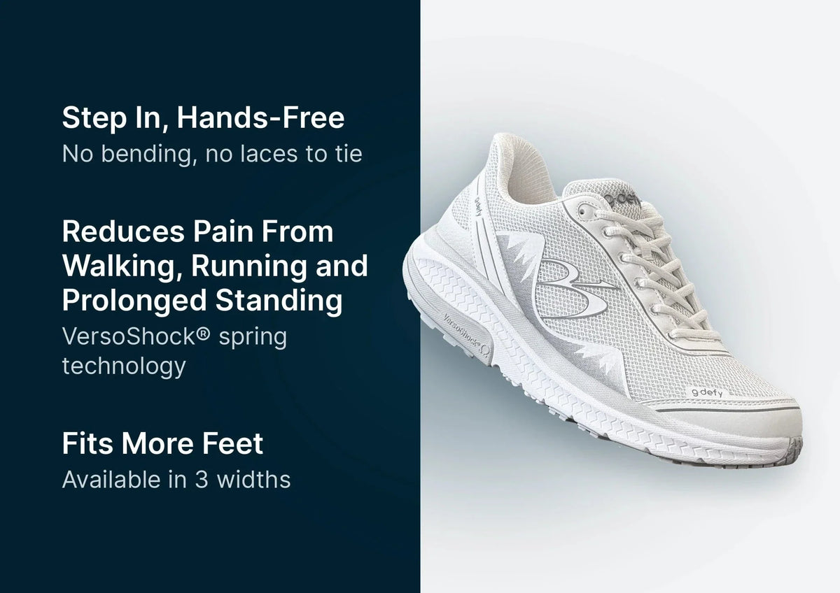 Gravity Defyer Women MightyWalk White Silver Slip On
