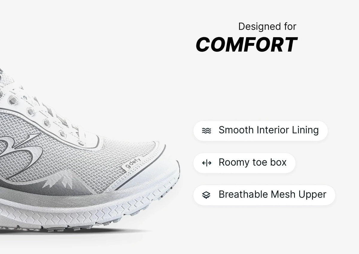 Gravity Defyer Women MightyWalk White Silver Slip On