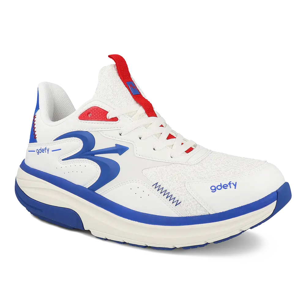 Gravity Defyer Re-Defy Women's Energiya Athletic Shoe White Blue Red- YB9037FWU