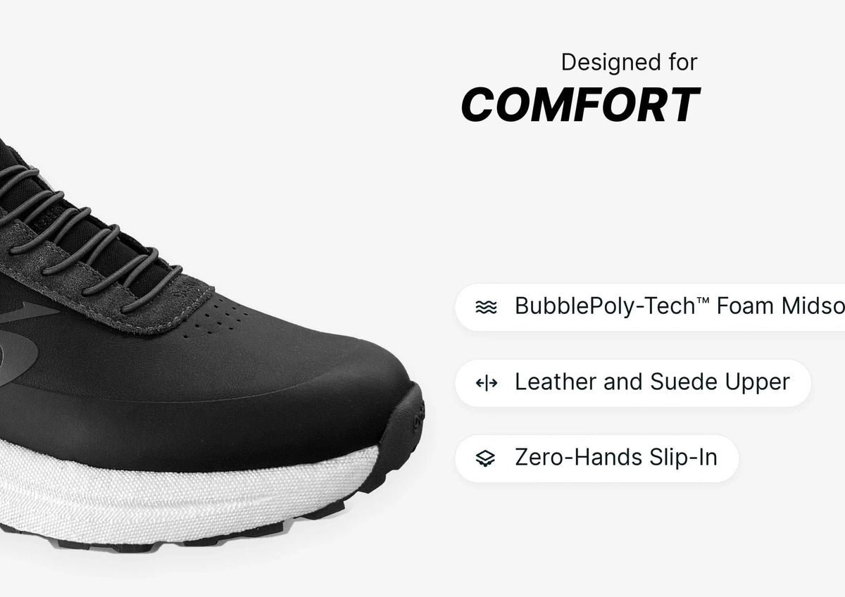 Gravity Defyer Women Black and White QuantumWalk Slip-In Zero Hands