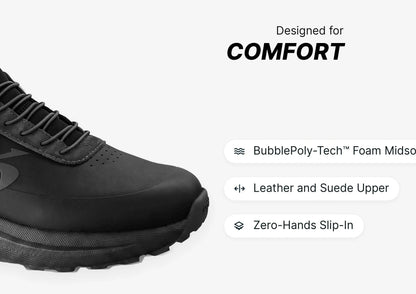 Gravity Defyer Men All Black QuantumWalk Slip-In Zero Hands