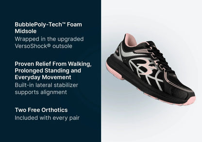 Gravity Defyer Women Black & Pink SuperWalk 2.0 Slip-In Zero Hands