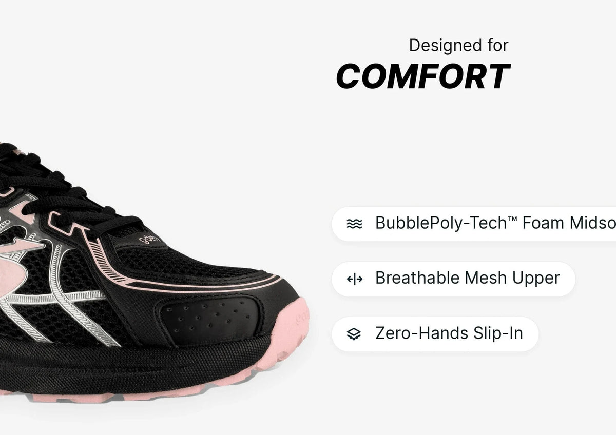 Gravity Defyer Women Black & Pink SuperWalk 2.0 Slip-In Zero Hands
