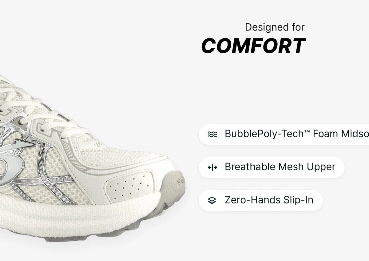Gravity Defyer Women White SuperWalk 2.0 Slip-In Zero Hands