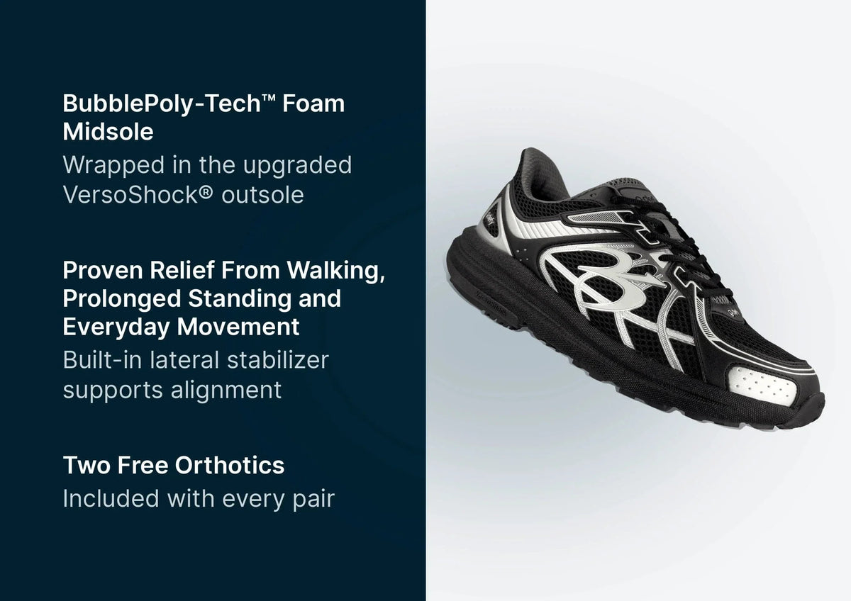 Gravity Defyer Men Black & Silver SuperWalk 2.0 Slip-In Zero Hands