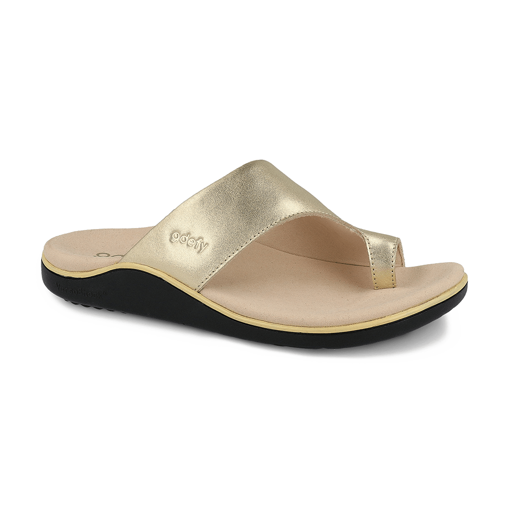 Gravity Defyer Re-Defy Women's Etztal Leather Sandals Gold - YB7221FG