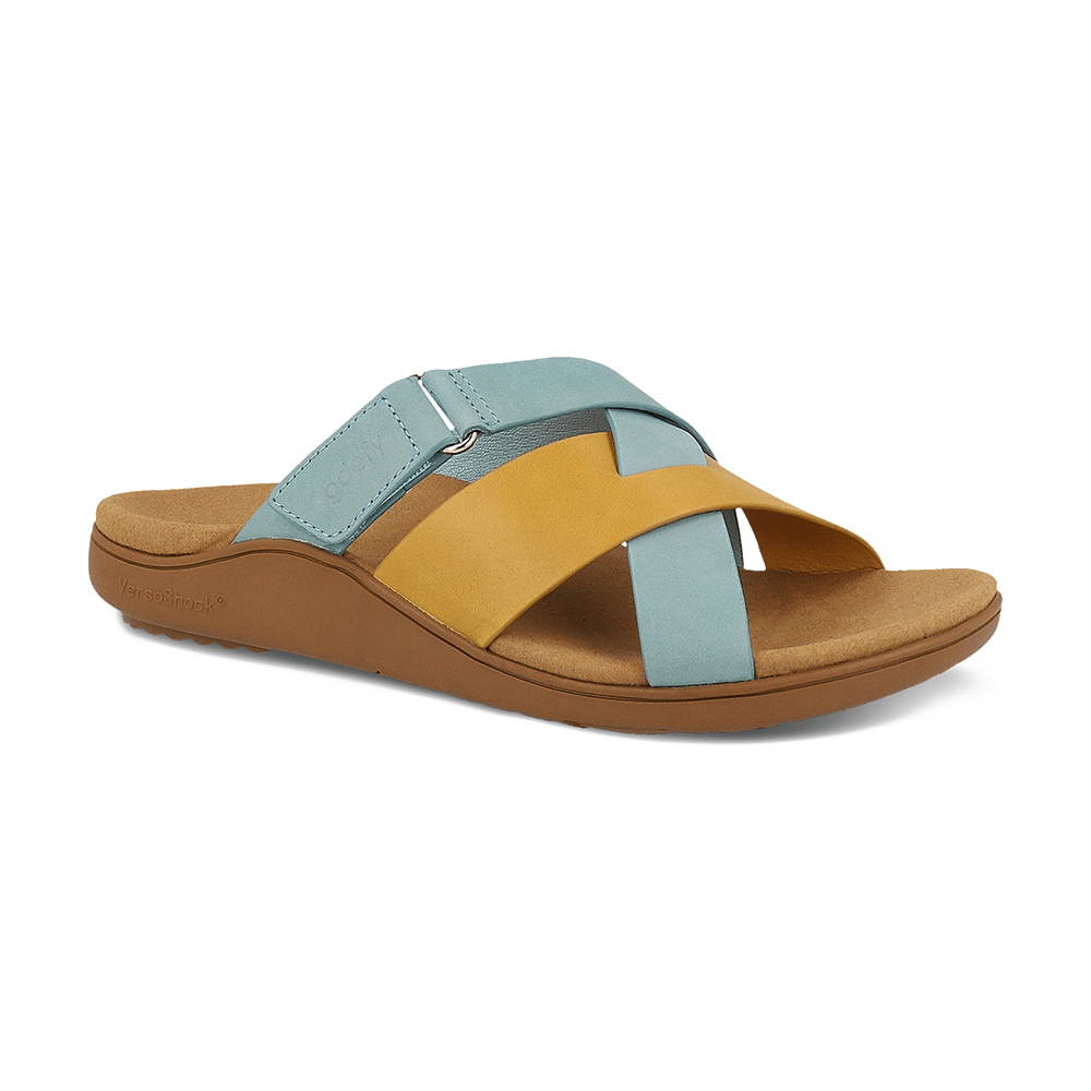 Gravity Defyer Re-Defy Women's Lynor Sandals Gold Blue - YB7224FU