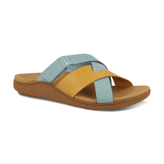 Gravity Defyer Re-Defy Women's Lynor Sandals Gold Blue - YB7224FU