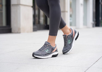 Gravity Defyer Women MightyWalk Gray Salmon Slip On
