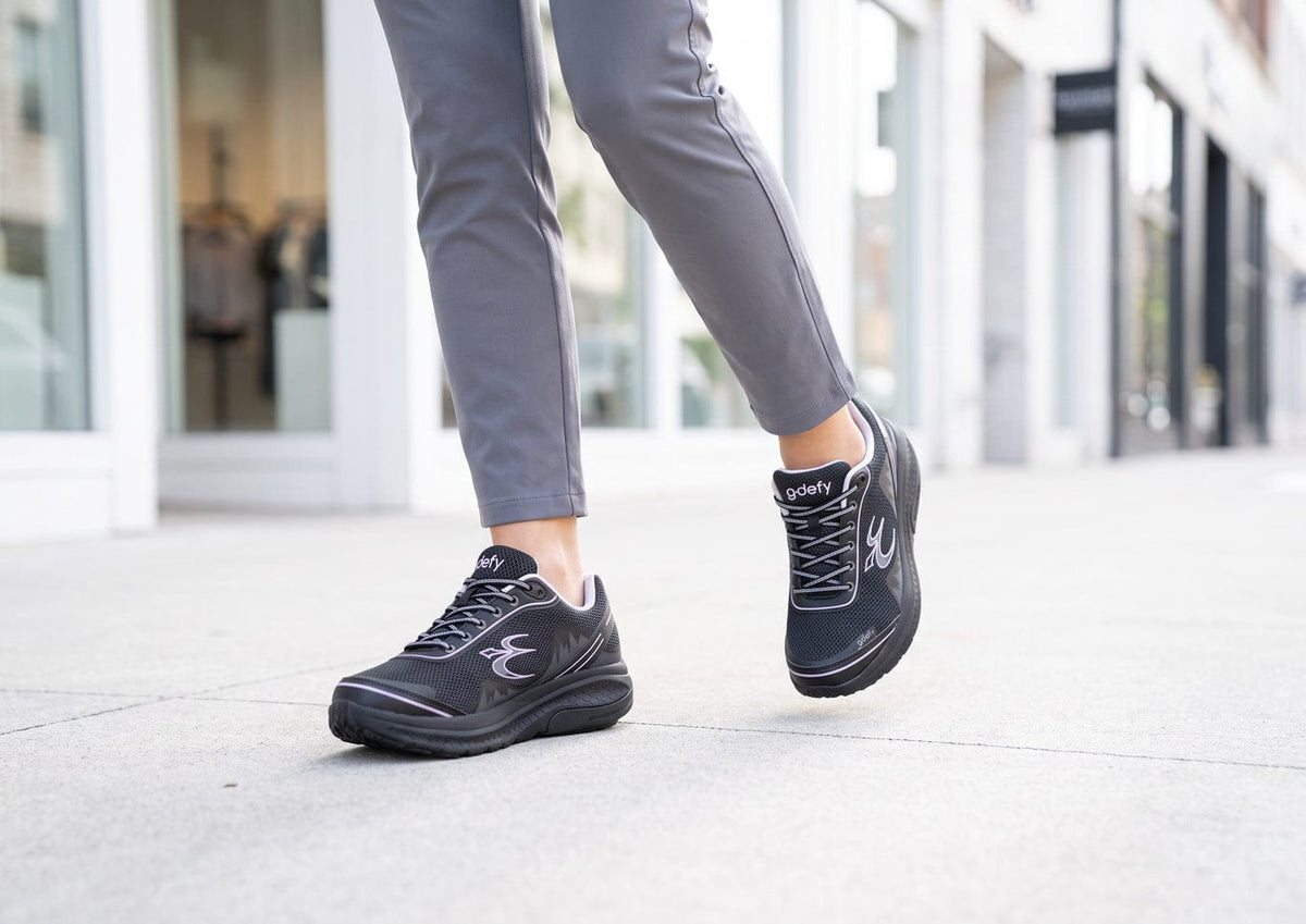 Gravity Defyer Women MightyWalk Black Purple Slip On