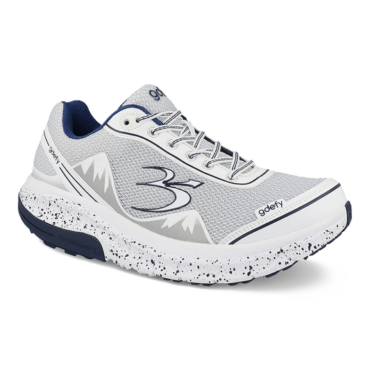 Gravity Defyer Re-Defy Men's Mighty Walk Athletic Shoe White Navy - YB9024MWS